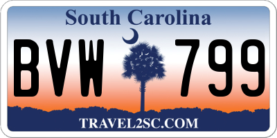 SC license plate BVW799
