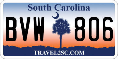 SC license plate BVW806