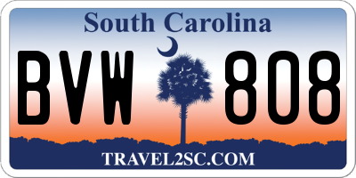 SC license plate BVW808