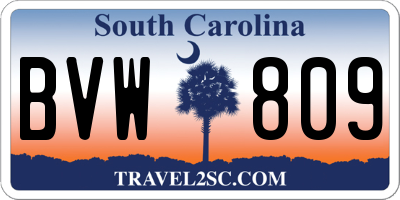 SC license plate BVW809