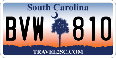 SC license plate BVW810