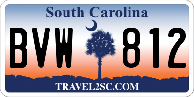 SC license plate BVW812
