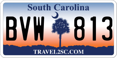 SC license plate BVW813