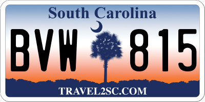 SC license plate BVW815