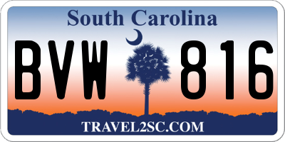 SC license plate BVW816
