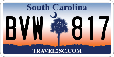 SC license plate BVW817
