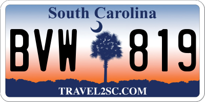 SC license plate BVW819