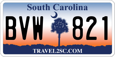 SC license plate BVW821