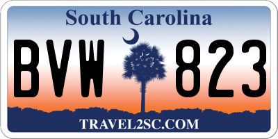 SC license plate BVW823