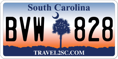 SC license plate BVW828