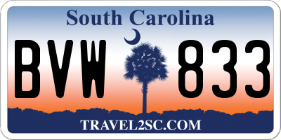 SC license plate BVW833