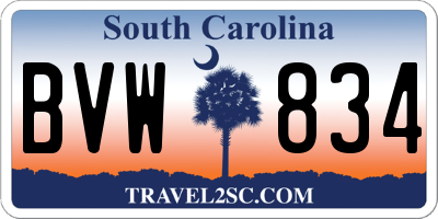 SC license plate BVW834