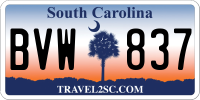 SC license plate BVW837