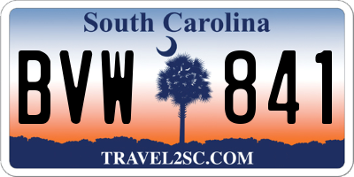 SC license plate BVW841