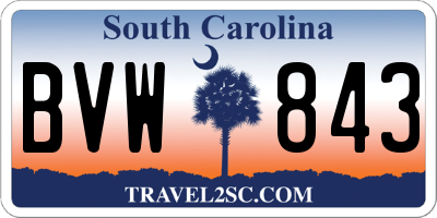 SC license plate BVW843