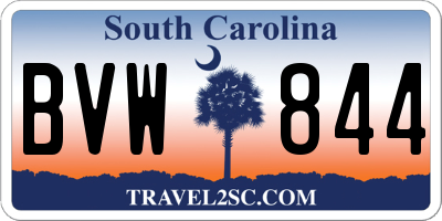 SC license plate BVW844