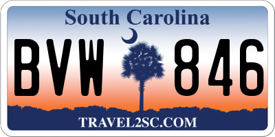 SC license plate BVW846