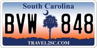 SC license plate BVW848