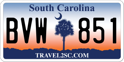 SC license plate BVW851