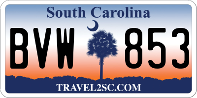 SC license plate BVW853