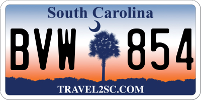 SC license plate BVW854