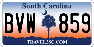 SC license plate BVW859