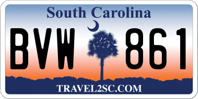 SC license plate BVW861