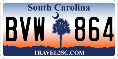 SC license plate BVW864