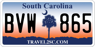 SC license plate BVW865