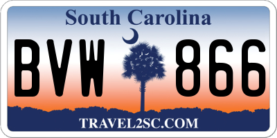 SC license plate BVW866