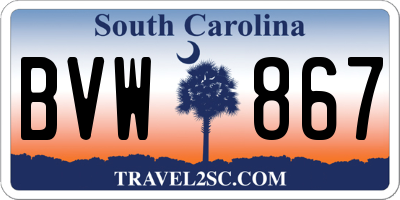 SC license plate BVW867