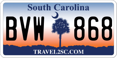 SC license plate BVW868