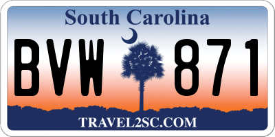 SC license plate BVW871