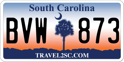 SC license plate BVW873