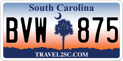 SC license plate BVW875