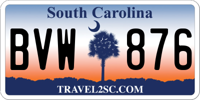 SC license plate BVW876