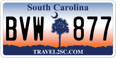 SC license plate BVW877