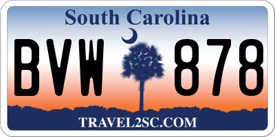 SC license plate BVW878