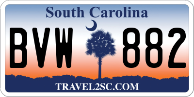 SC license plate BVW882