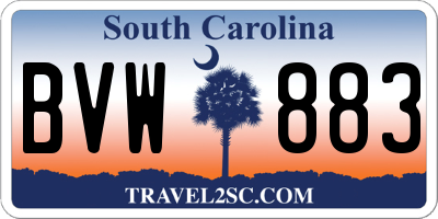 SC license plate BVW883