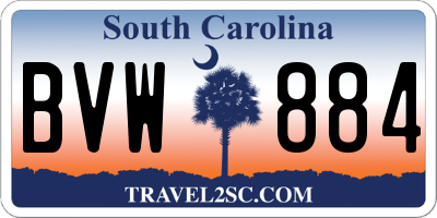SC license plate BVW884