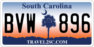 SC license plate BVW896