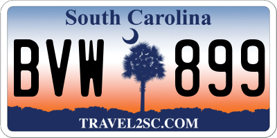 SC license plate BVW899