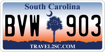 SC license plate BVW903