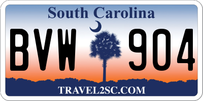 SC license plate BVW904