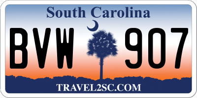 SC license plate BVW907
