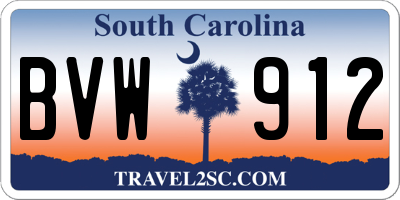 SC license plate BVW912