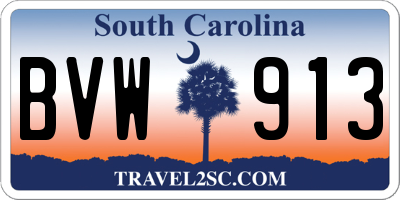SC license plate BVW913