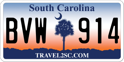 SC license plate BVW914