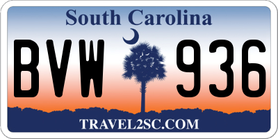 SC license plate BVW936